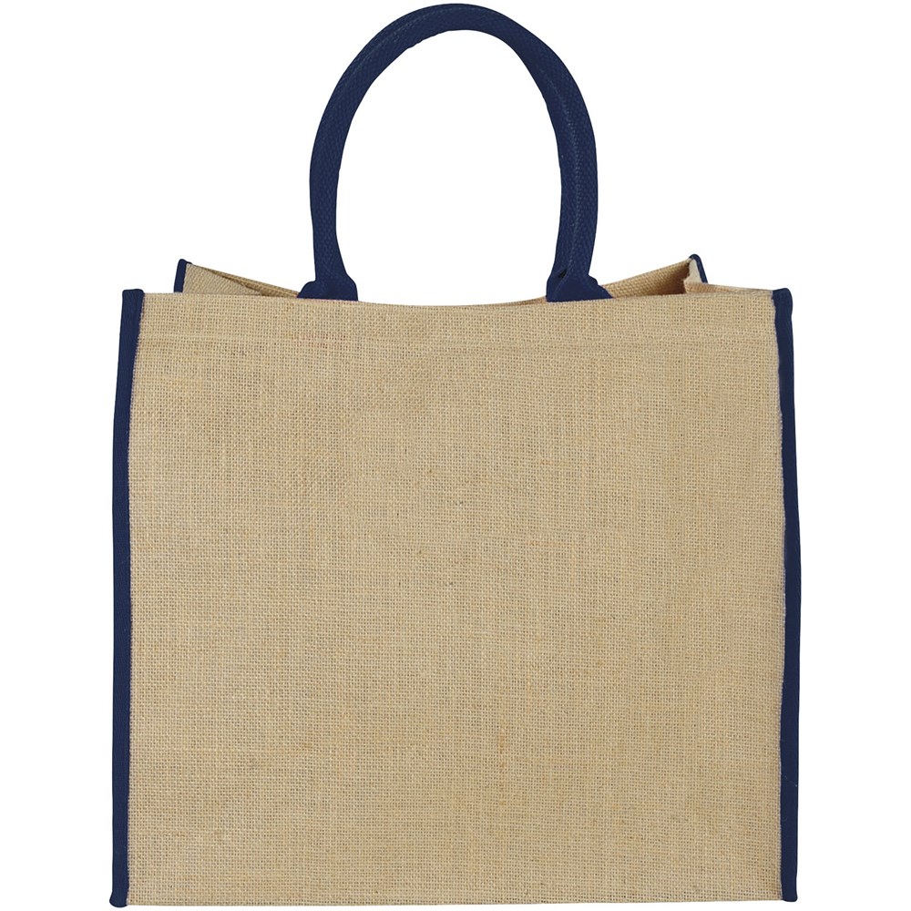 Jute draagtas met gekleurde accenten -  25L