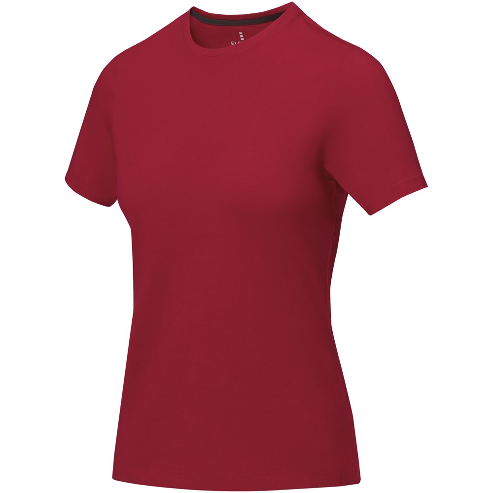 gebaar tussen computer Katoenen dames t-shirt - ronde hals | rood | 2 kleuren | Achterzijde |  PT54792