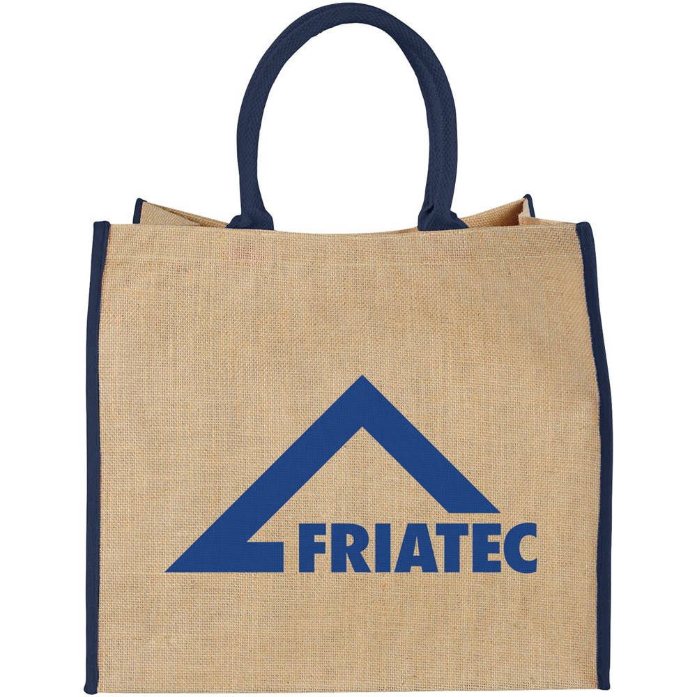 Jute draagtas met gekleurde accenten -  25L