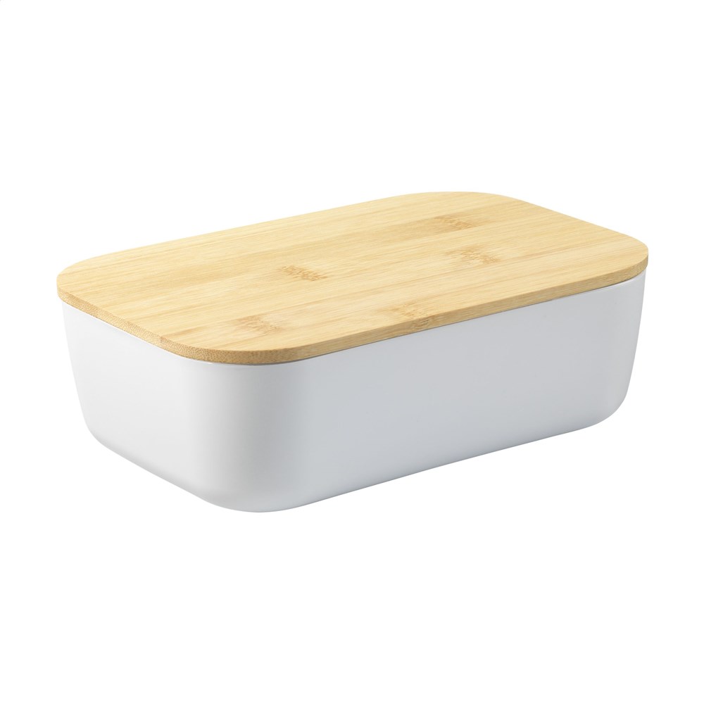 Lunchbox met bamboe deksel - 1000 ml | Incl. sluitband